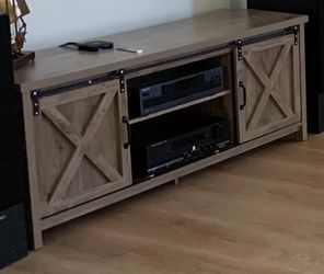 Barn style entertainment cabinet