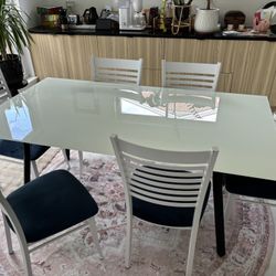 Glass Dining Room Table and Chairs