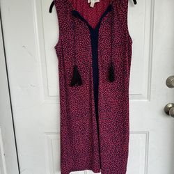 MICHAEL Michael Kors pink navy shift sleeveless dress M