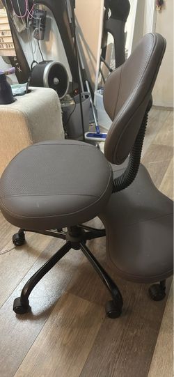 Dark brown Armless Office Chair with Casters