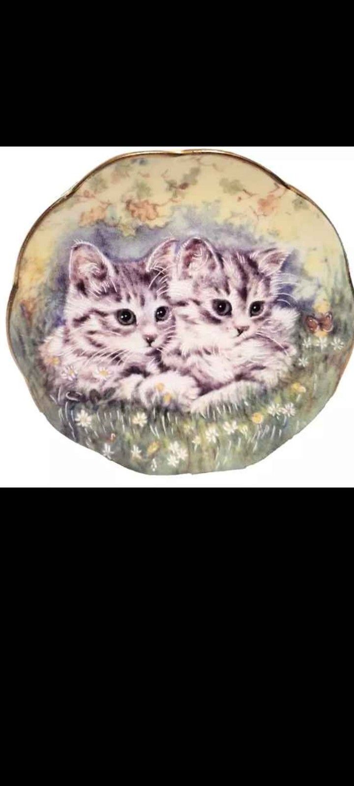 Playful Kittens With Butterflies Collector Plate Bone China Staffordshire England