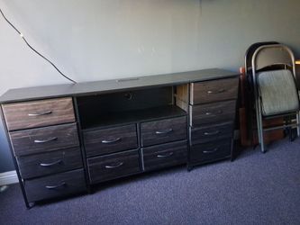12 drawer dresser/ entertainment center from Amazon  w/ led lights and charging dock