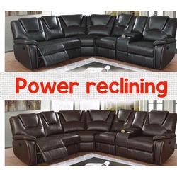 Power Reclining Sectional Available For Immediate Delivery