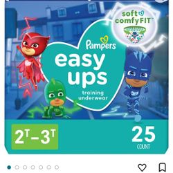 Pampers Easy Ups Training Underwear Boys, 2T-3T Size 4 Diapers, 25 Count