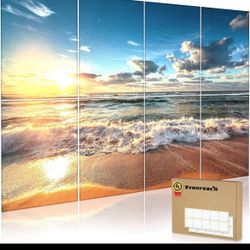 8 Pcs Evenreach Art Acoustic Panels Soundproof Wall Panels,48”X32”, Beach *NEW*
