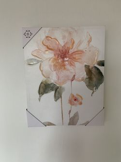 Peachy Flower Artwork on Canvas