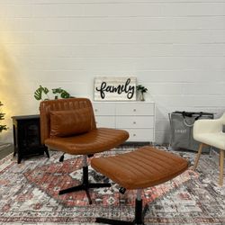 Modern Swivel Height Adjustable Wide Seat Computer Task Vanity Chair