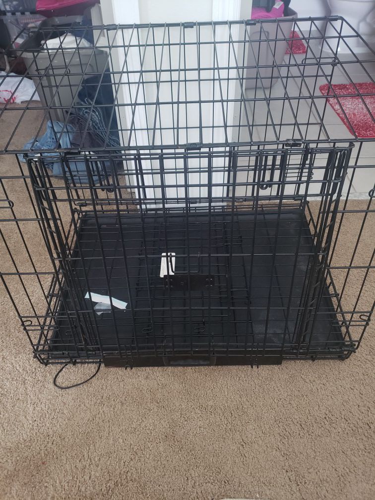 Metal dual door animal-dog kennel-crate