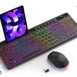 Black Wireless Keyboard And Mouse Combo With Back Light