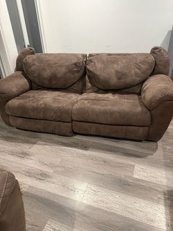 Microfiber couch and oversize chair