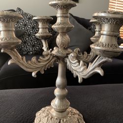VINTAGE AND RARE!!! Silver Plated Jewish Shabbat 5 Candle Holder Late 1940