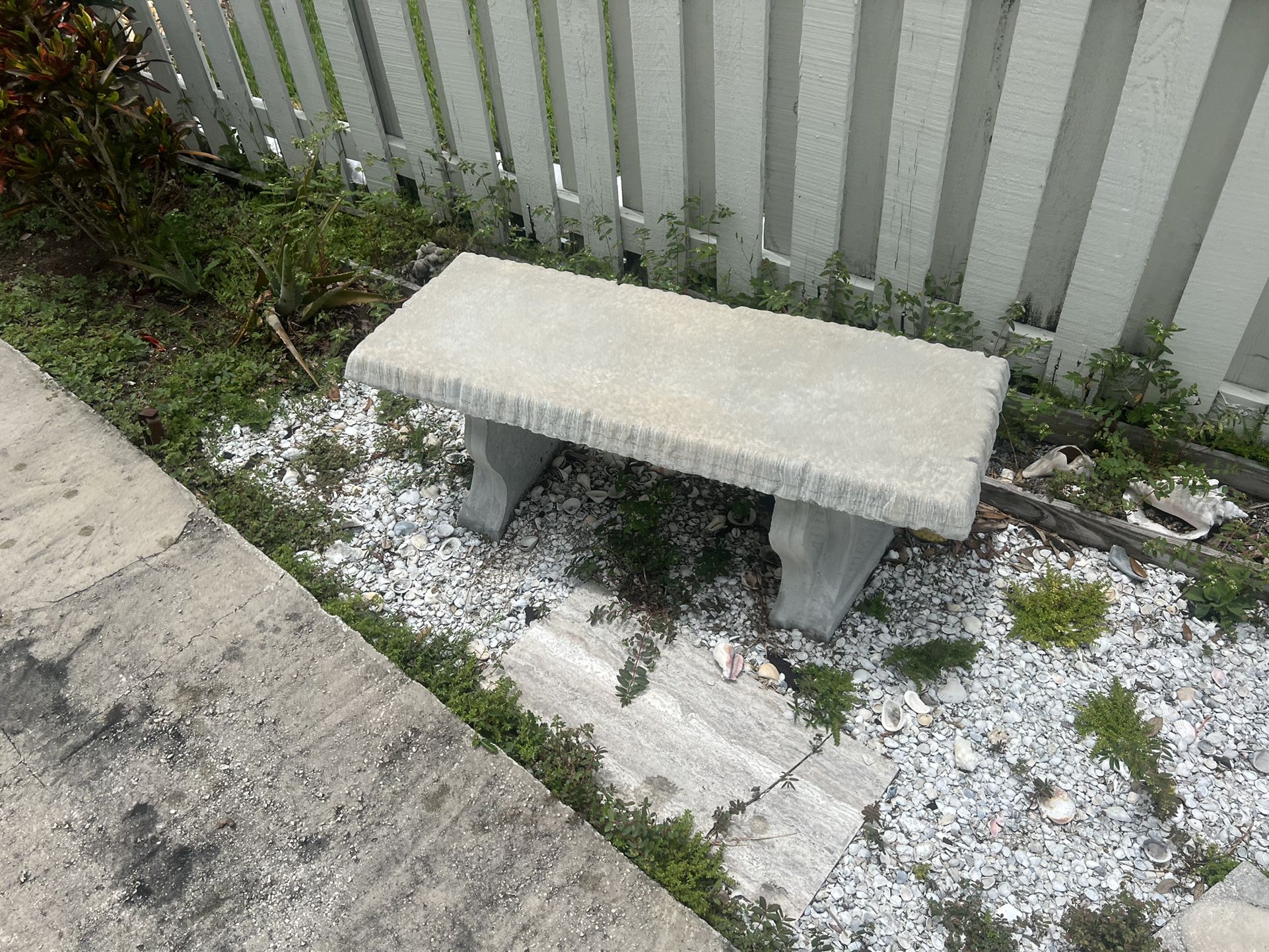 Two Concrete garden benches