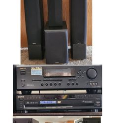 Onkyo Receiver,Sony 5 Disc Cd Player, Infinity Speakers