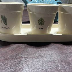 Rae Dunn Small Planter Set 