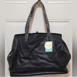 Viv & Lou Cambridge Large Leather Bag Black 