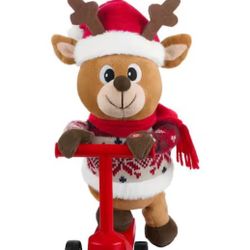 Animated Scooter Reindeer with Christmas Sweater