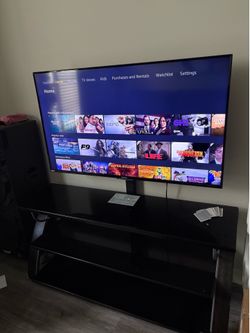 55” TV plus stand great condition