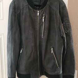 Mauritius black lamb skin leather jacket