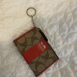 Coach Leather Zip Wallet Keychain