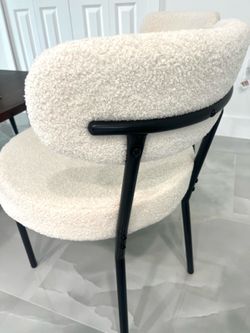 2 Dining Chairs - Boucle Fabric