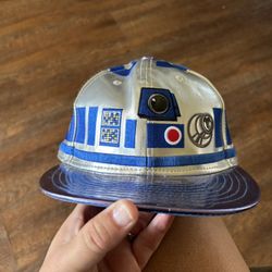 Silver And Black Star Wars R2D2 Fitted Hat