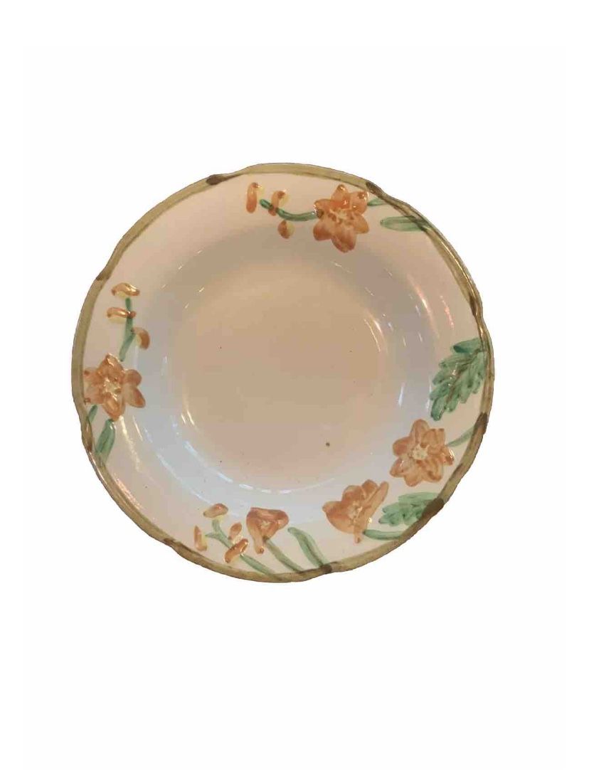 Vintage Hollywood Craftsman California Pottery 8.24” Serving Bowl Poppy Blossom