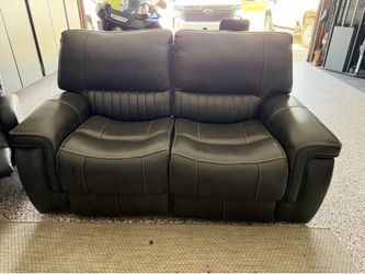 Leather loveseat