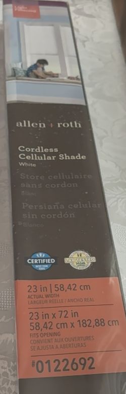 Brand NEW!!! Allen & Roth Cordless Cellular White Shade