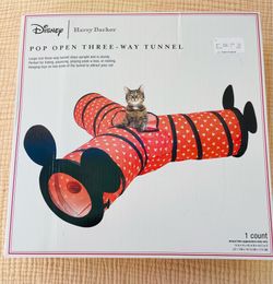 Disney Mickey Mouse Pop Open Three Way Cat Tunnel Play Toy Mat Harry Barker New