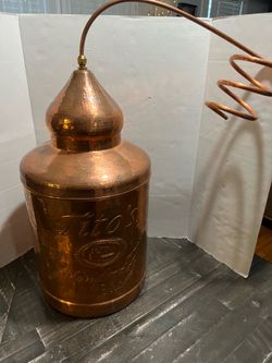 Vintage Copper Titos Vodka Display Container
