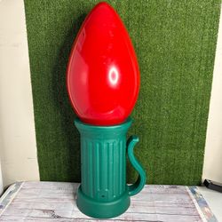 3 ft. Battery Operated LED Jumbo Red Bulb Holiday Yard Decor Prop (Read)
