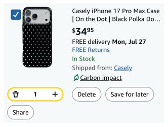 Black Polka Dot iPhone 17 Pro Max Case, Compatible with MagSafe (NO BOX)
