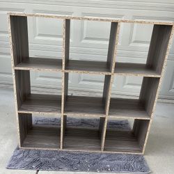3x3 Cube Storage Shelf with 9 Collapsible Cubes