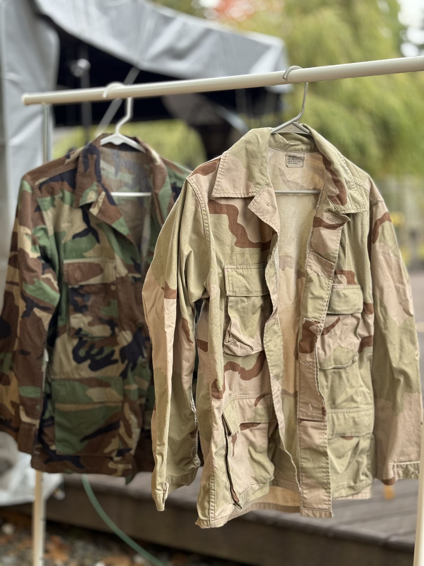 Vintage Military Field Jackets – Set of 2 (Camo & Desert Camo)