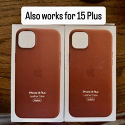 Apple iPhone 15 Plus 14 Plus Leather MagSafe Case Cover