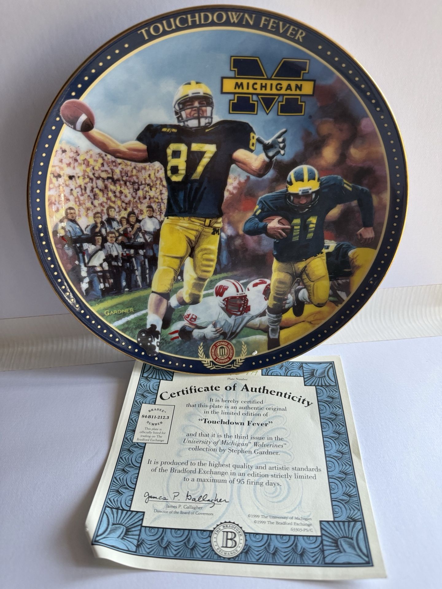 3 Retired Collector Michigan Wolverine Football Plates