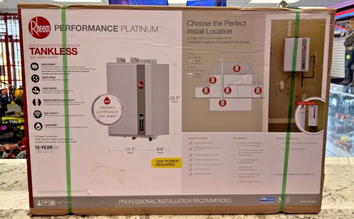 Rheem Natural Gas Indoor &outdoor Tankless Water Heater SMART 9.5 GPM ECOH200DVELN3