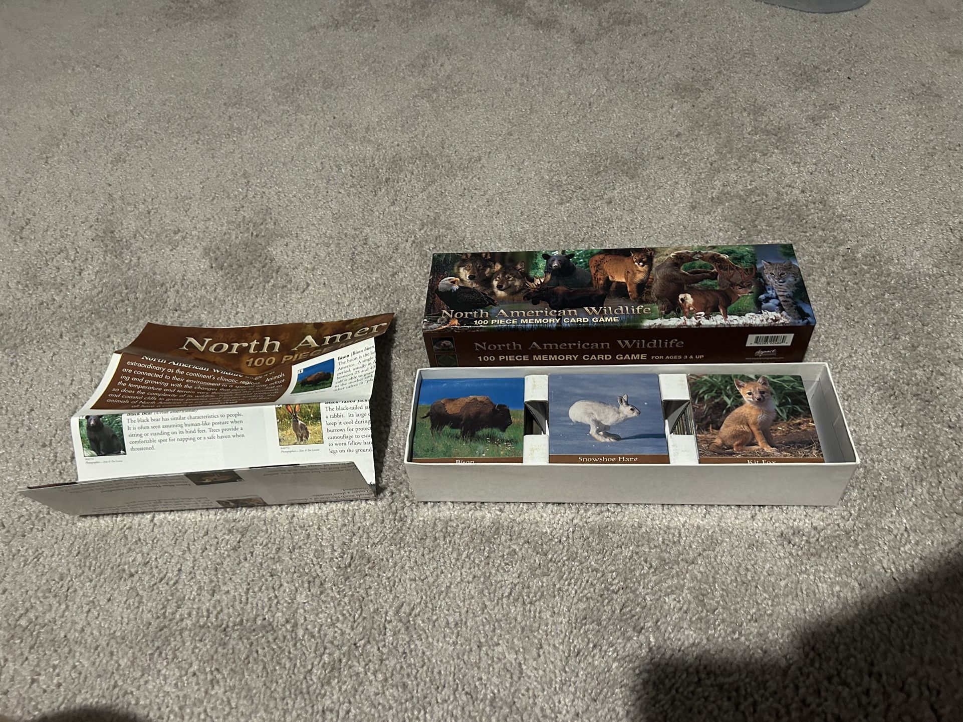 North American Wildlife 100 Piece Memory Card Game
