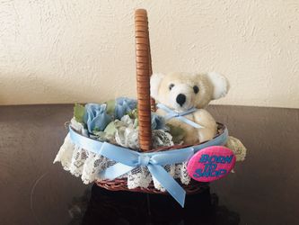 Little Basket with Bear Decor