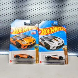 2025 Hot Wheels Lamborghini Huracan Sterrato White & Orange Lot Of 2