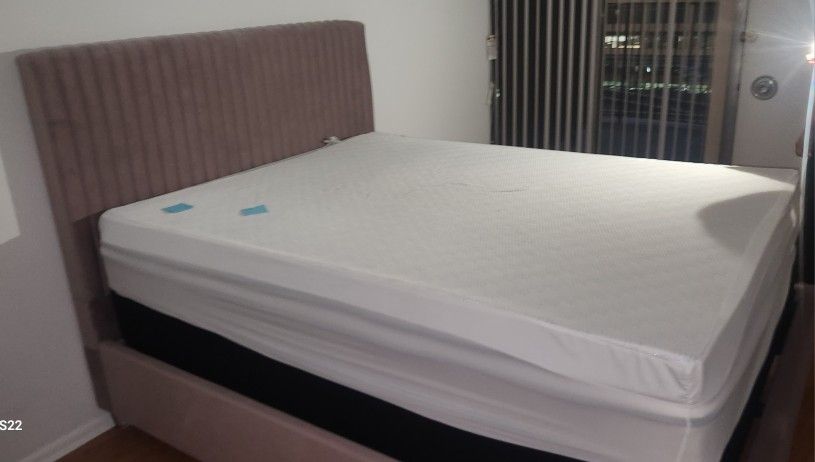 Queen Bed Frame And Box Spring And Mattres 