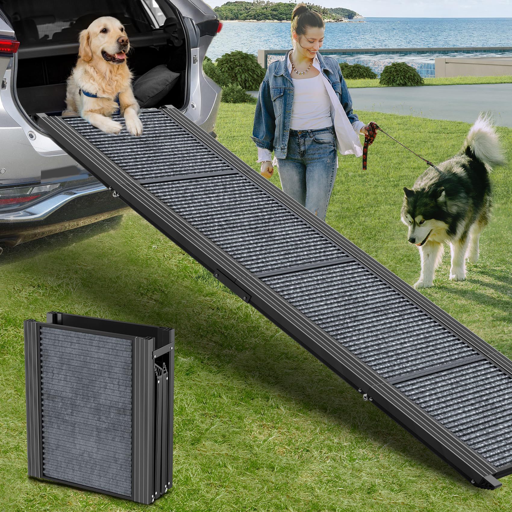 Dog Ramp for Car 71 Extra Long Wide Folding Pet Ramp Dog
