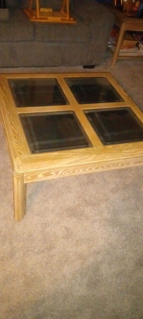 Wood /Glass Top Table