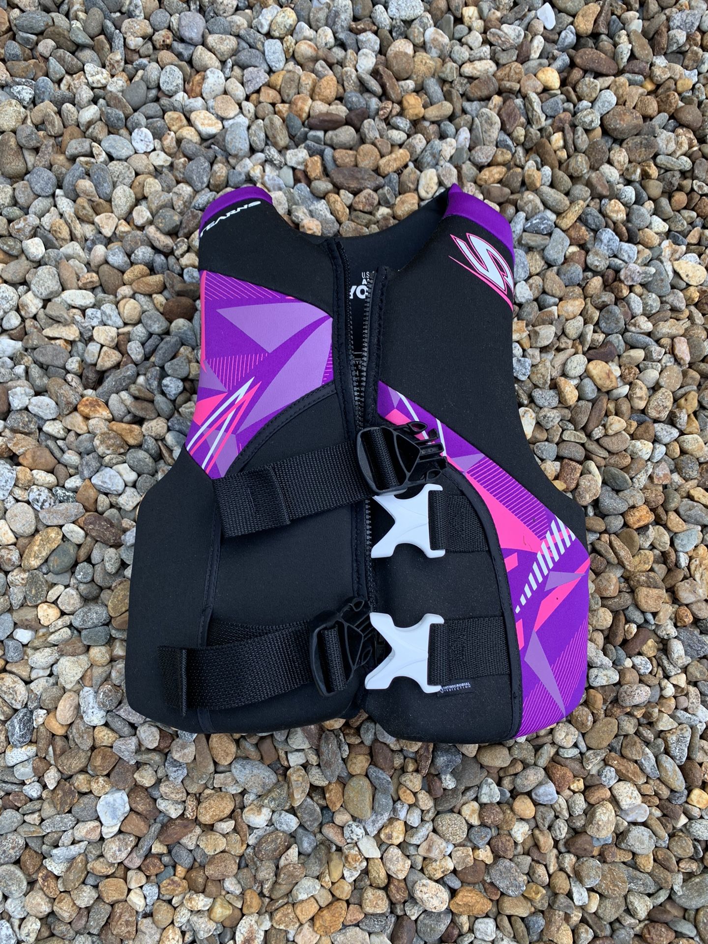 Stearns Ski Vest Life Jacket Flotation Device Black/Purple Size Youth Girls