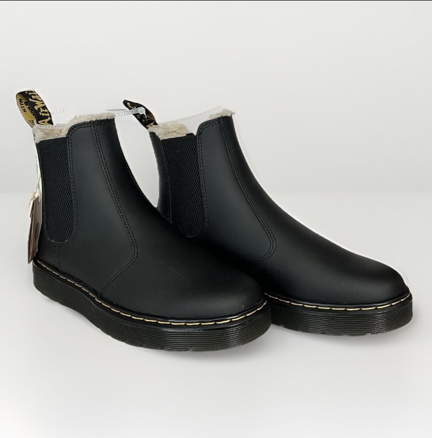 Dr Martens Women's 2976 Quad Chelsea Platform Black Pisa Leather US 7 M - US 8 L