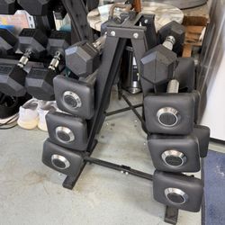 Peloton Dumbbells (5, 10, 15, 20) + Rack