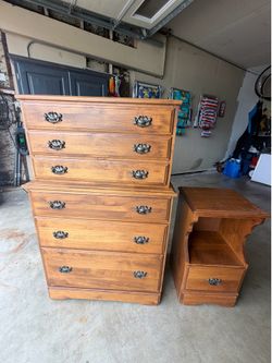 Wood dresser and nightstand