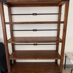 Beautiful & Heavy Wooden Bookshelf On Wheels