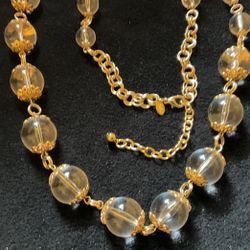 JOAN RIVERS 30” Gold And Clear Necklace 