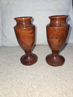 California Redwood 2 Pair Candle Holders/100 years old/Gift/Rare